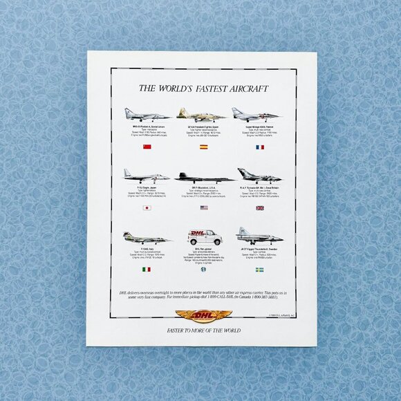 DHL “World’s Fastest Aircraft” 1989 Ad | Aviation Print - Picture 3 of 6